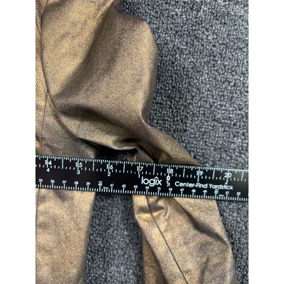 Zara Collection Blazer Womens Small Gold Metallic Tailored Jacket Evening - Picture 8 of 9